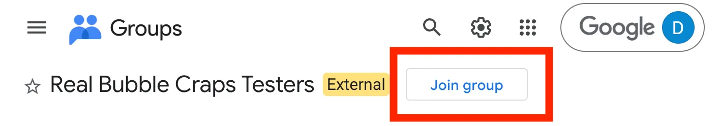 Tap the Join group button